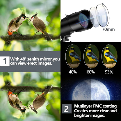Telescope for Adult, 70mm Aperture 400mm Portable Telescope with Tripod, Finder Scope, Phone Adapter, Carrying Bag, Astronomical Refractors Telescopes for Kids Beginners Adults (White)