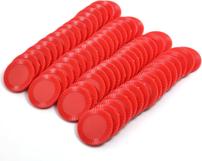 Smartdealspro 64pcs 32mm/1.26 Inch Opaque Plastic Learning Counters Disks Mini Poker Chips Game Tokens with Storage Box (Red)