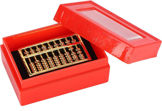 Mini Brass Abacus 9 Gears Chinese Math Calculating Tool Brass Ornaments for Kids Adult Collection Decoration 1.8 * 1in