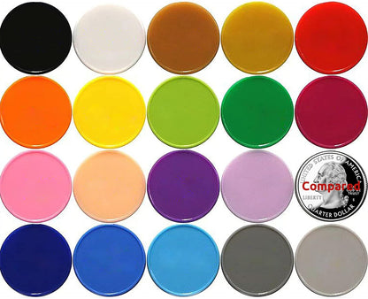 Set of 100 Opaque Plastic Learning Counters Mini Poker Chips Game Tokens with Storage Box (Black+White+Blue+Purple, 1 Inch)