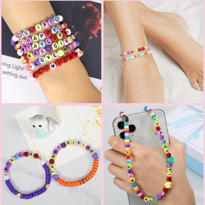 ARTDOT 800 Pieces Assortment Letter Beads for Friendship Bracelets Making Kit, 28 Styles Jewelry Making Supplies Alphabet Beads Set Preppy Crafts Art