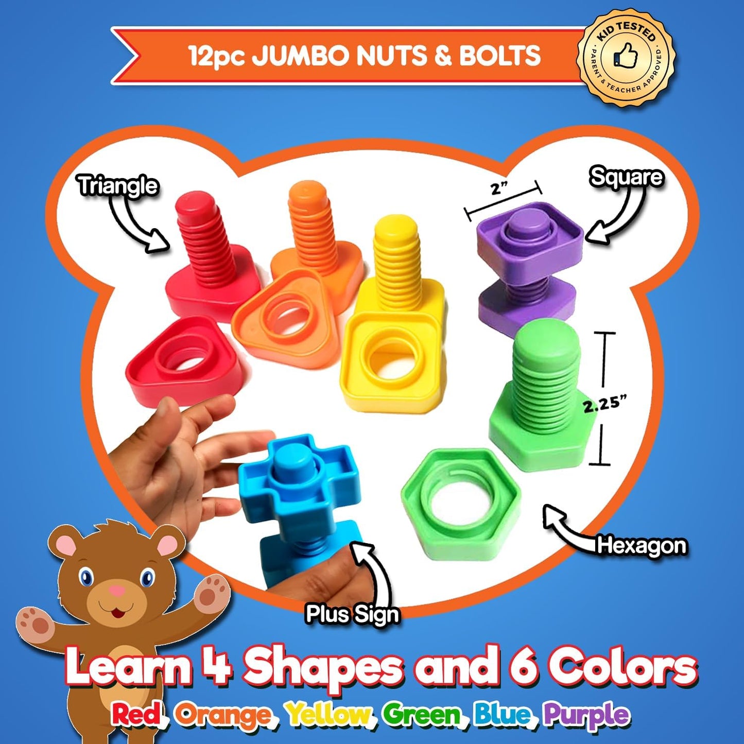 Jumbo Lacing Beads for Kids - Montessori Toddler Games and Educational Toys - Rainbow Matching Game and Stringing Bead Set with Toy Storage and Learning Activities eBook
