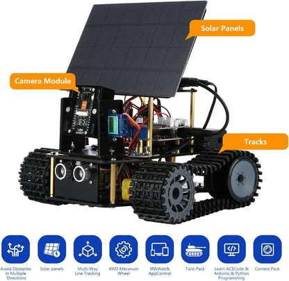 Robotics for Kids Ages 8-12, ACEBOTT Smart Robot Arm Car Kit with 5DOF, STEM Toys for Boys Age 8-12 12-16+, ESP32 Arduino/Python/Blockly Coding, App & Remote Control, STEM DIY Gift for Teens & Adults