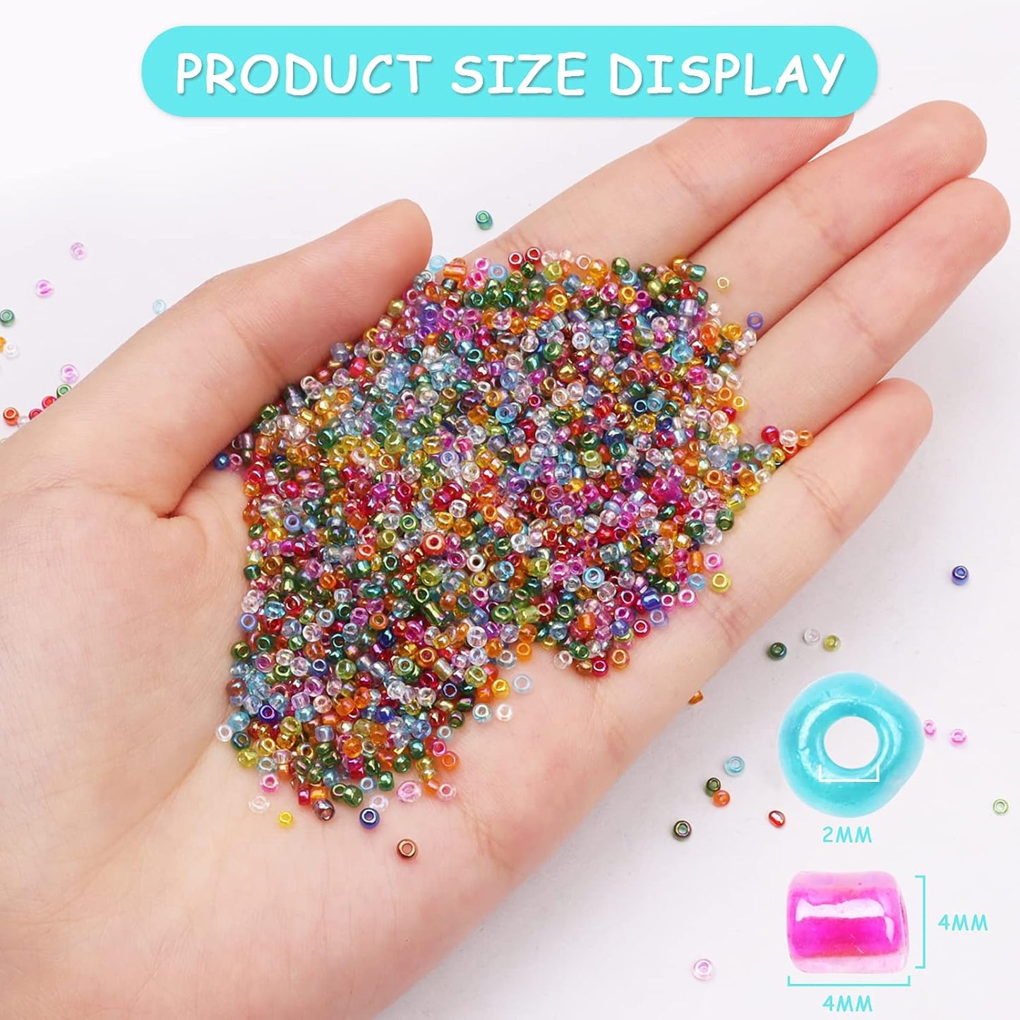 10100 Pcs Size 11/0 Glass Seed Beads, 2 mm Dark Green Small Mini Spacer Loose Pony Beads for Jewelry Making and DIY Crafts - Colors A