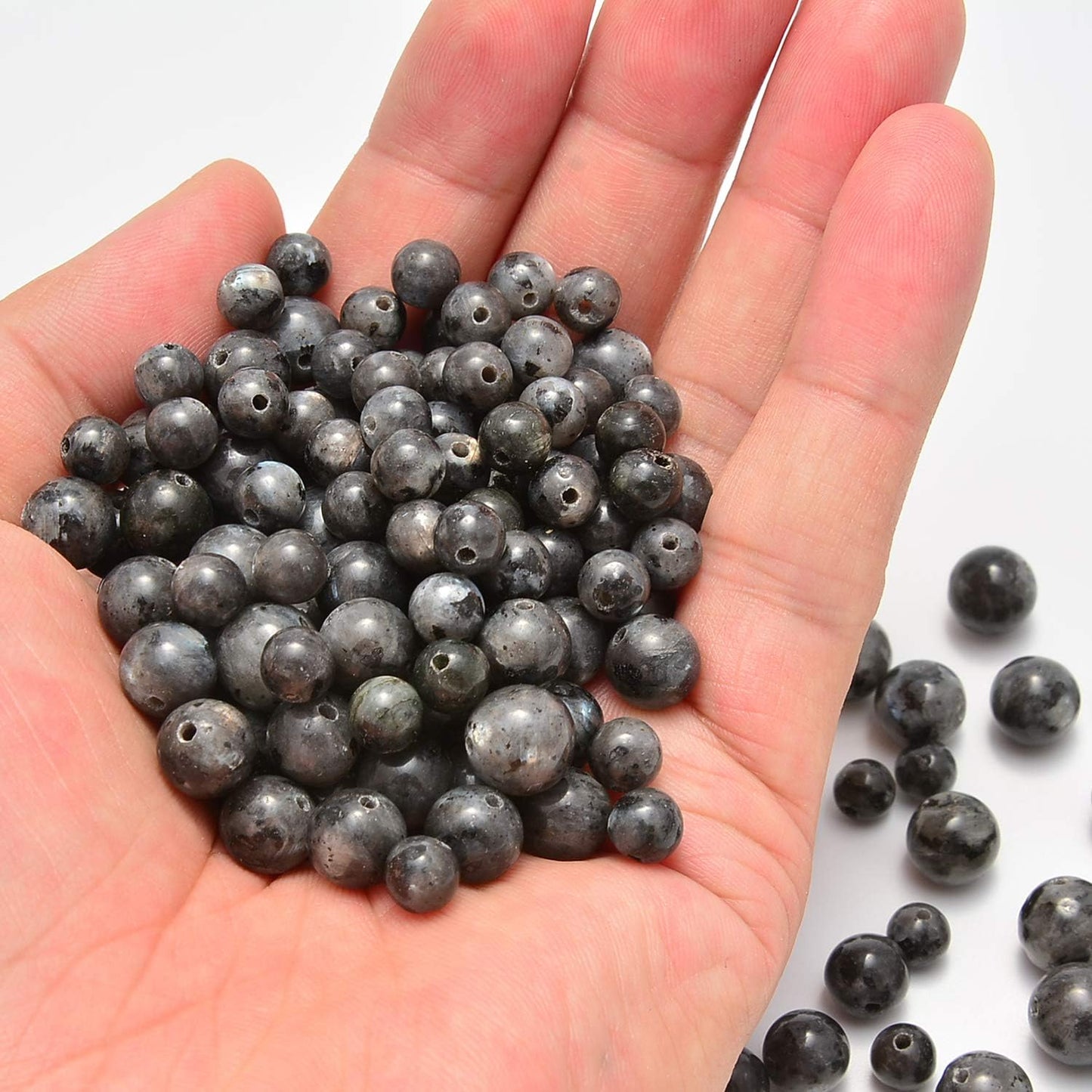 NCB 100pcs Original Natural Stone Beads Gemstone Round Loose Beads 6mm 8mm 10mm (Blue Aventurine, 6mm 100Beads) - Colors B