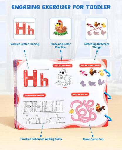 JoyCat Seek & Find Game Books - Preschool Learning Activity for Toddlers & Kids Ages 3-5, Travel Activities Toys for Road Trip Car Airplane, Busy Book, Birthday Gifts for Girls and Boys Ages 4-8