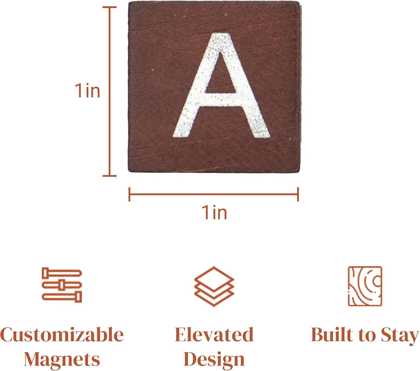 Stiles 100 Piece Wooden Magnetic Letter Tiles - Grey