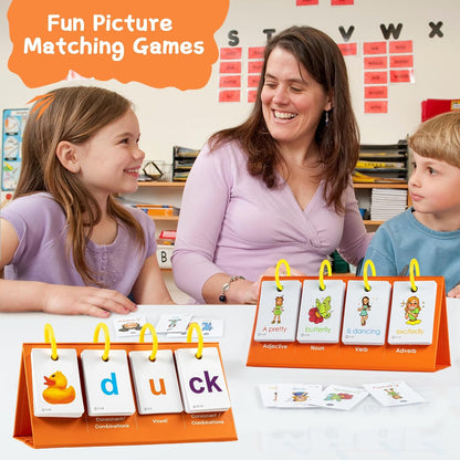 Alened Phonics Flash Cards for Kids 3-8, Sight Words Flash Cards for Kindergarten 1st 2nd 3rd Grade, CVC CVCC CCVC Word Builder, Homeschool & Classroom Phonics Learning Supplies