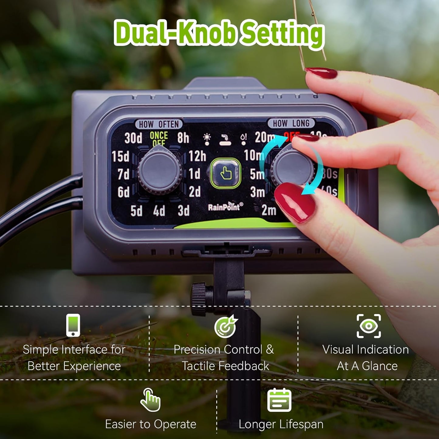 RAINPOINT Easy-Setup Solar,Rechargeable,USB-C Powered Automatic Drip Irrigation Kit System for Garden Outdoor/Indoor,Plant Waterer Device Balcony Patio Grow Tent Greenhouse Indoor Water 10-20 Plants
