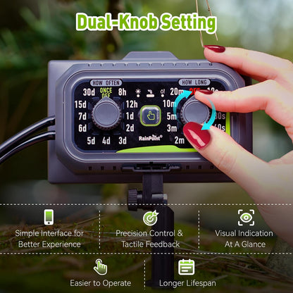 RAINPOINT Easy-Setup Solar,Rechargeable,USB-C Powered Automatic Drip Irrigation Kit System for Garden Outdoor/Indoor,Plant Waterer Device Balcony Patio Grow Tent Greenhouse Indoor Water 10-20 Plants