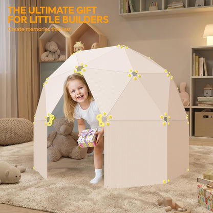 Fort Building Kit for Kids Ages 5+, 386 PCS Large Family DIY STEM Castle Construction Set 59″ x 47″, Hands-On Engineering Play Toy, Parent-Child Cooperative Indoor & Outdoor Building Activity