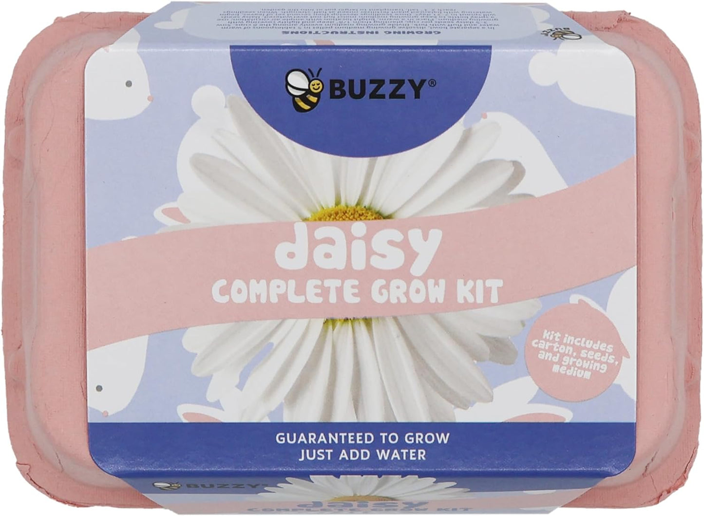 Buzzy Seeds Flower Starter Kit | 2-Pack Eco-Friendly Colorful Egg Cartons | Sunflower & Daisy Seeds | Indoor Flower Grow Kit | Gardening Gift | Ideal for Easter or Mother's Day Gifting