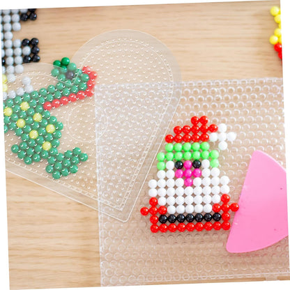 DIY Plastic Pegboards Set for Boys and Girls 16pcs Multi-Function Fuse Beads Board Small Craft Template for Creative Learning and Fun Activities