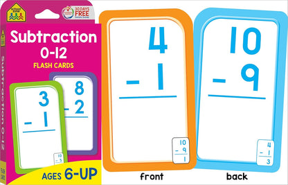 School Zone Get Ready Flash Cards Addition & Subtraction 2-Pack: 112 Math Cards, 1st & 2nd Grade, Addition 0–12, Subtraction 0–12, Early Math, Speed & Retention, Ages 6–8