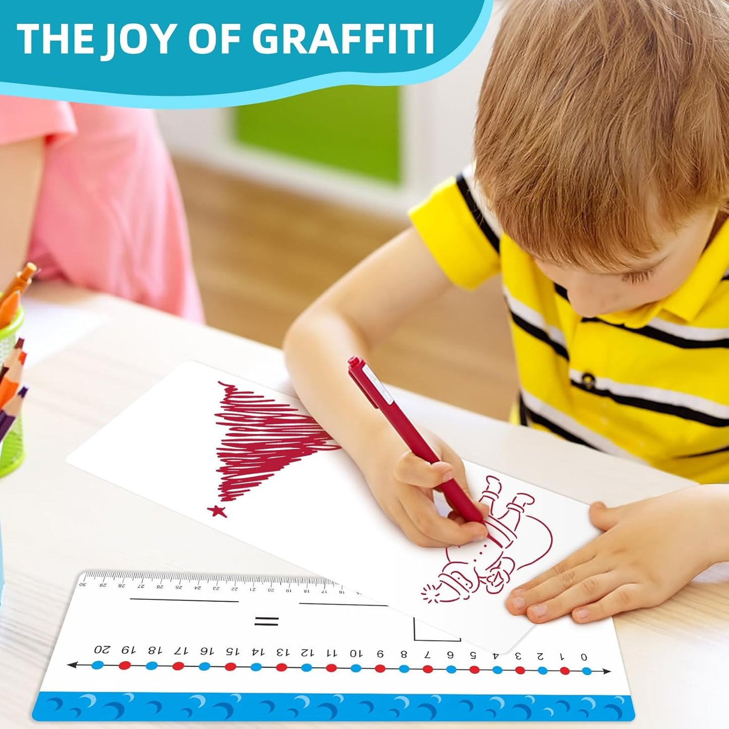 30 Packs Number Line Dry Erase Boards Cards, Double Sided Writable and Erasable Board, 0-20 on One Side & Blank Whiteboard on Other Side for Kids, Students, Classroom and Home - 12” x 4”