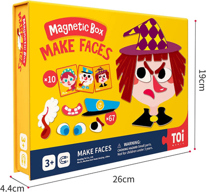 Toi Kids Magnet Toys Magnetic Jigsaw Puzzle Boxes with Game Board for Kids Ages 3-8, Portable Travel Game, Transport