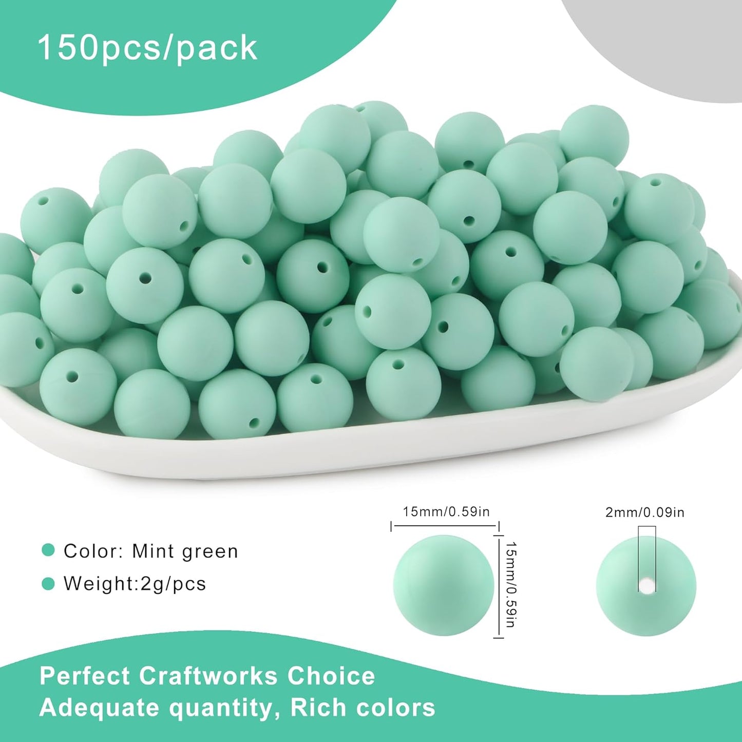 65Pcs 19mm Silicone Beads for Keychain Making Bracelet Necklace, Bulk Round Silicone Beads for Pens（Christmas Green） - Colors A