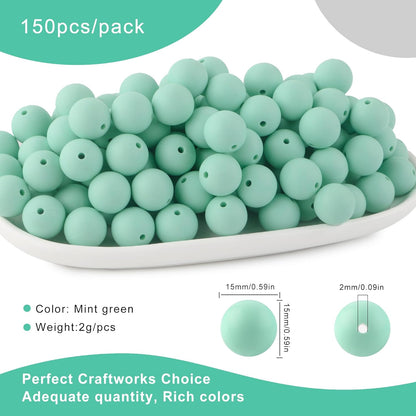 65Pcs 19mm Silicone Beads for Keychain Making Bracelet Necklace, Bulk Round Silicone Beads for Pens（Christmas Green） - Colors A