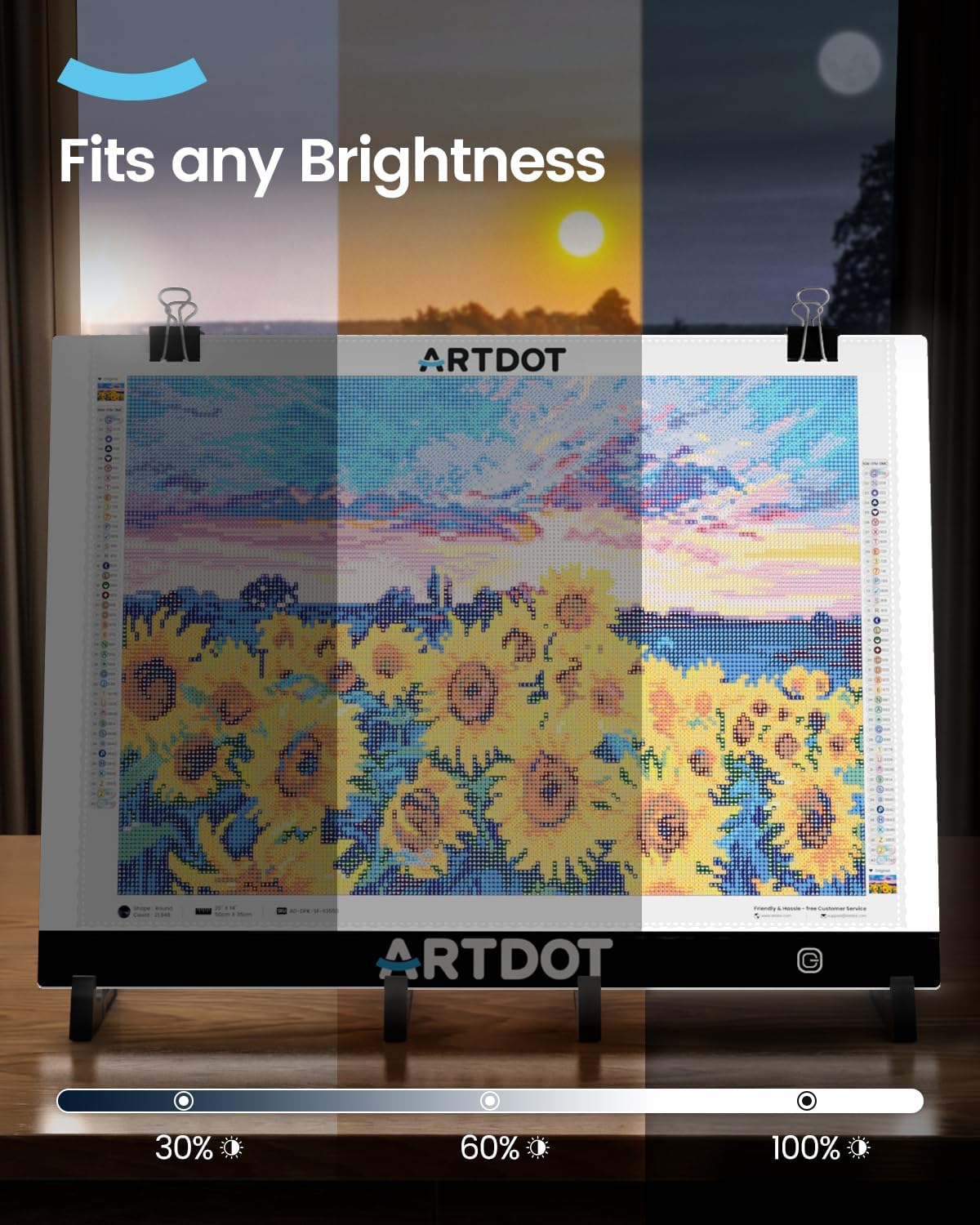 ARTDOT A4 LED Light Pad for Diamond Painting Kits for Adults, USB Powered Adjustable Brightness Diamond Art Light Board with Accessories