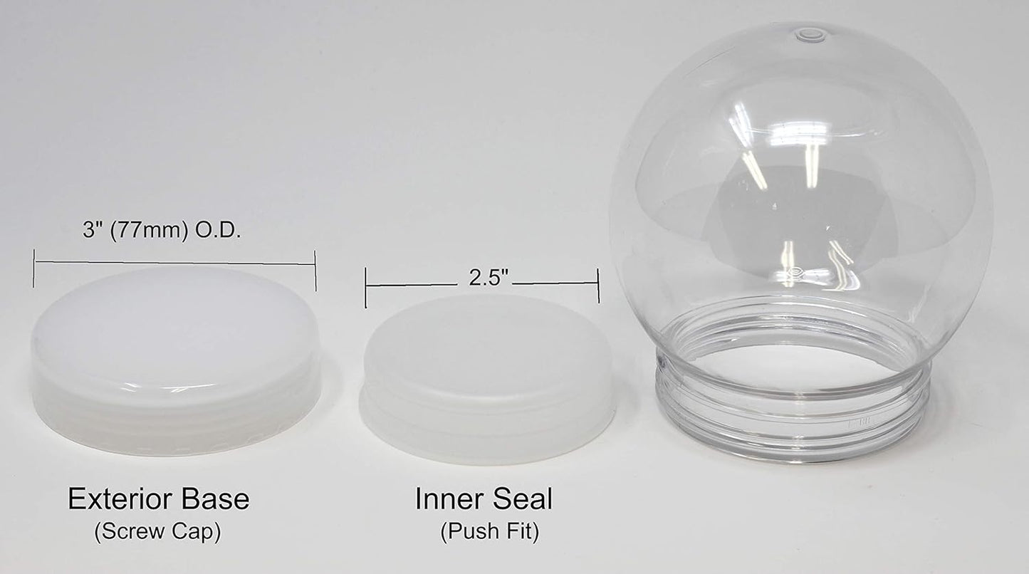 Creative Hobbies 5 Inch (130mm) DIY Snow Globe Water Globe - Clear Plastic with Screw Off Cap | Perfect for DIY Crafts and Customization