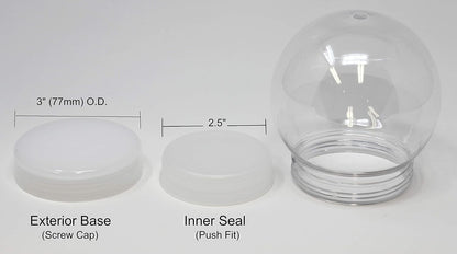 Creative Hobbies 5 Inch (130mm) DIY Snow Globe Water Globe - Clear Plastic with Screw Off Cap | Perfect for DIY Crafts and Customization