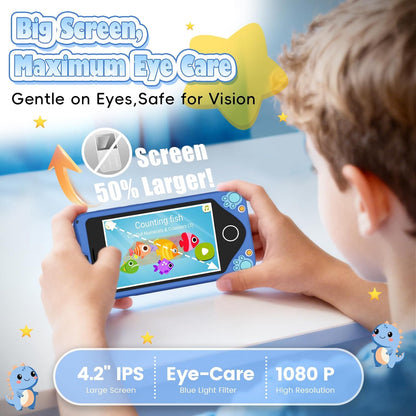 PROGRACE Kids Smart Phone - Talk & Text Learning Toys Cell Phone with Parental Controls, Safe Apps, 4.2" Touchscreen, Dual Camera, Games, Christmas Birthday Gifts for Kids Boys Girls Ages 5-14