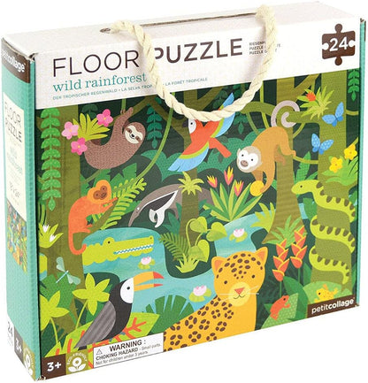Petit Collage Floor Puzzle, Our World, 24-Pieces – Large Puzzle for Kids, Completed Map Puzzle Measures 18” x 24” – Makes a Great Gift Idea for Ages 3+
