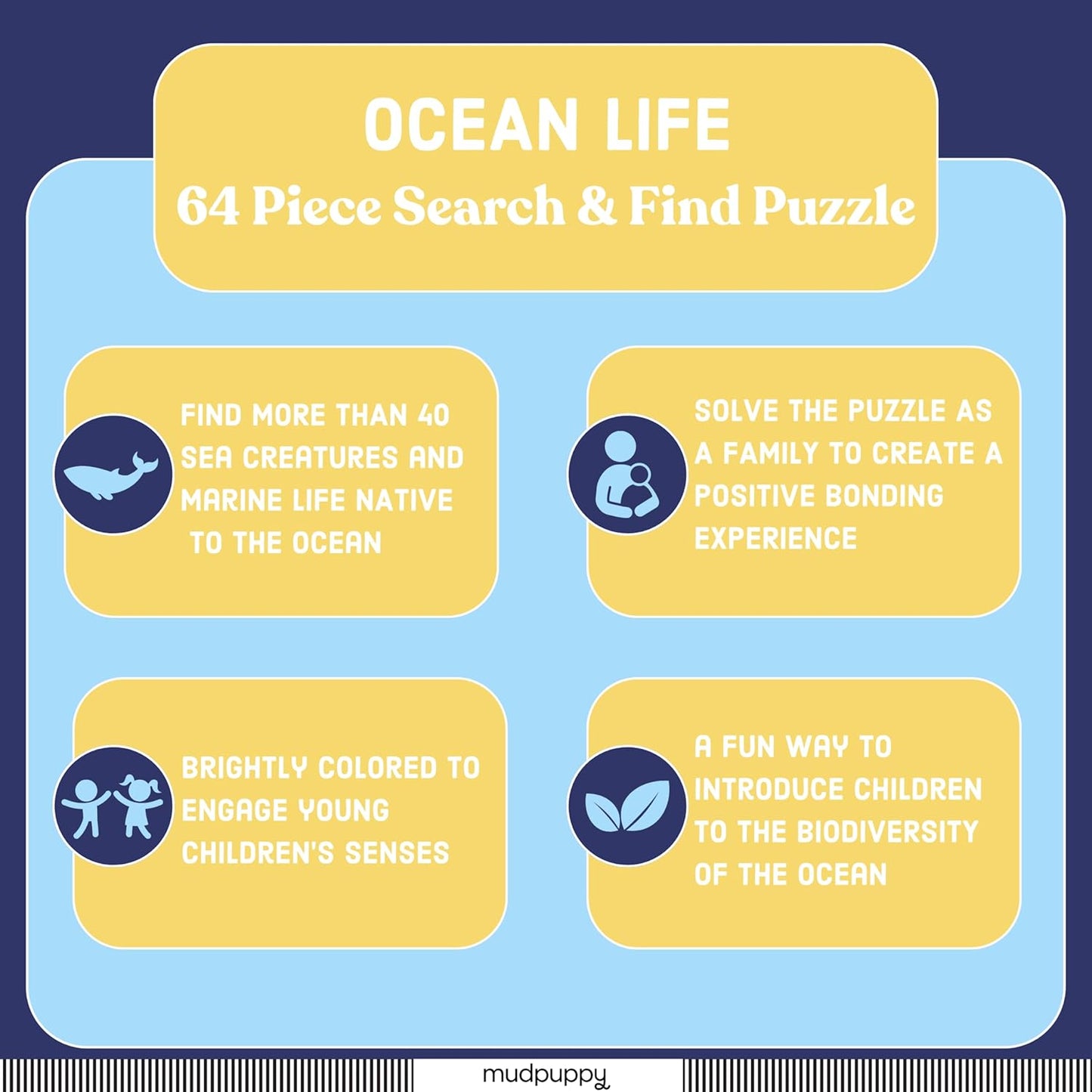 Mudpuppy Arctic Life Search & Find Puzzle, 64 Pieces, 23”x15.5” – For Kids Age 4-7 - Colorful Illustrations of Animals, Fish, Birds Living in the Arctic – Complete Puzzle to Find 40+ Hidden Images