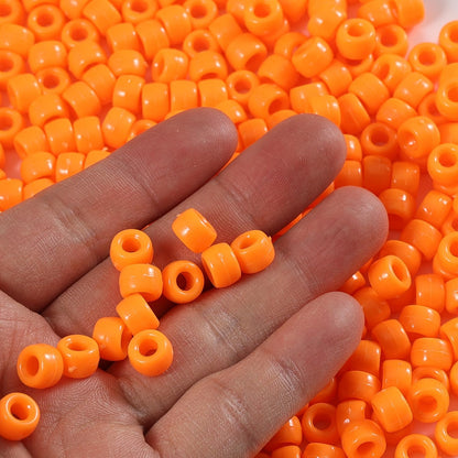 Gxueshan 1000 Pcs Acrylic Black Pony Beads 6x9mm Large Hole Pen Hair Kandi Beads Bulk for Friendship Bracelet Necklace Jewelry Making Earring Braiding Kit
