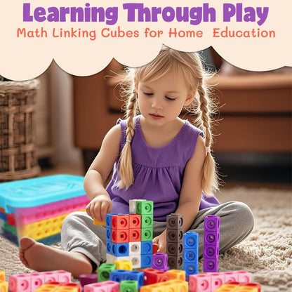 300 Pcs Linking Cubes for Kids - Counting Blocks with Storage Boxes, Connecting Cubes Math Manipulatives for Preschool & Elementary Aged Kids