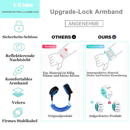 Toddler Harness Walking Leash- Child Anti Lost Wrist Link - Child Safety Harness - Upgrade with Reflective(6.5ft) - for Boys and Girls,Not Easy to Open Without Key (Light Pink)