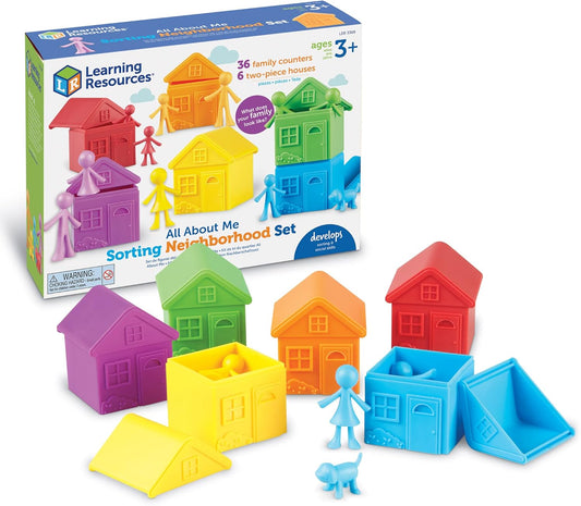 Learning Resources All About Me Sorting Neighborhood - Montessori Preschool Activities, Social Emotional Learning, Color Sorting and Counting , Fine Motor Toys, Gifts for Boys and Girls