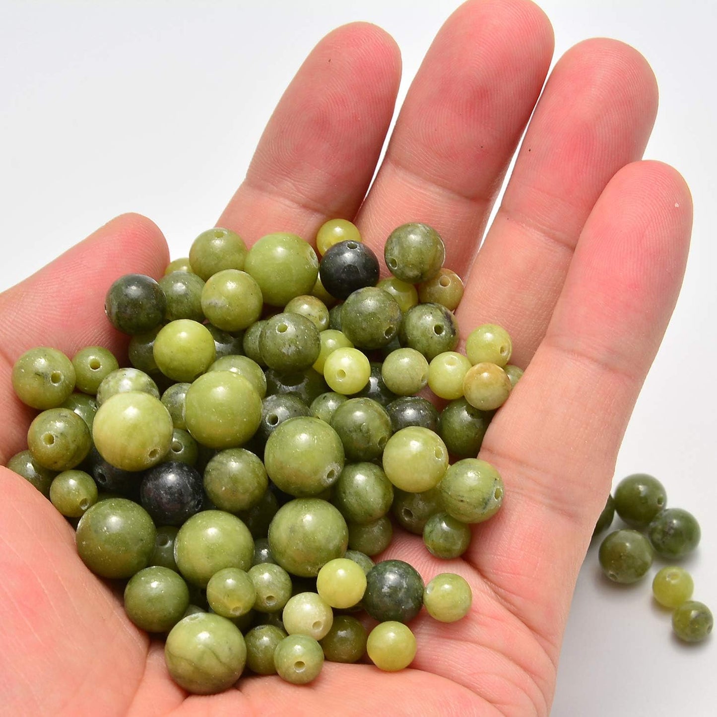 NCB 100pcs Original Natural Stone Beads Gemstone Round Loose Beads 6mm 8mm 10mm (Blue Aventurine, 6mm 100Beads) - Colors B