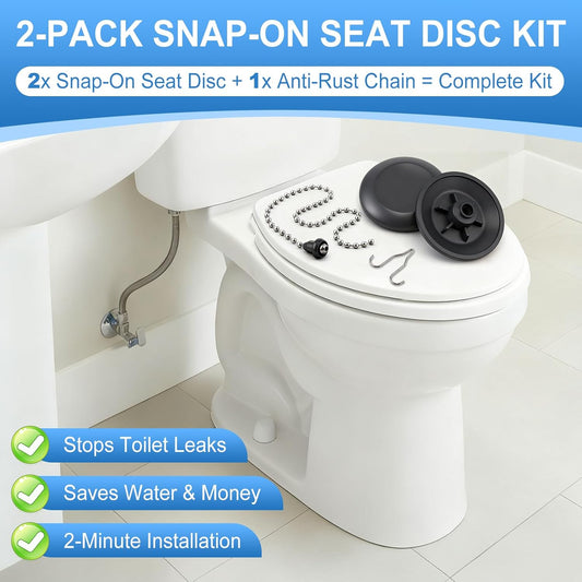 Enhon 2 Pack Snap-In Seat Disc & 1 Pcs Flush Valve Chain, Compatible with American Standard 033643-0070A, Universal Fit Heritage Series Toilets One Piece Model - #2031, Professional Grade
