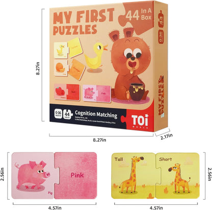 Toi 6 Packs Large Piece Toddler Jigsaw Puzzles for Kids Aged 2.5+, Animal Shaped Floor Puzzles for Beginner, Preschool Learning Game for Boys Girls, Traffic