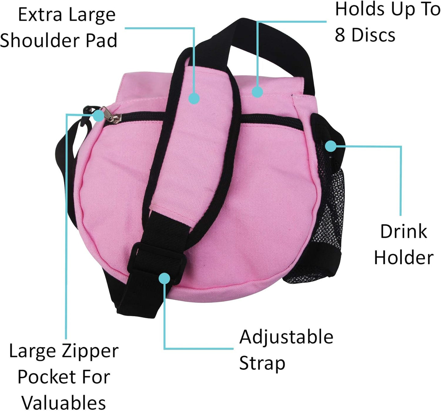 Kestrel Black Disc Golf Bag - Fits 6-10 Golf Discs + Bottle - For Beginner & Advanced Golfers - Extremely Durable Canvas - Frisbee Golf Bag - Small Sling/Shoulder Disc Golf Bag For Men & Women