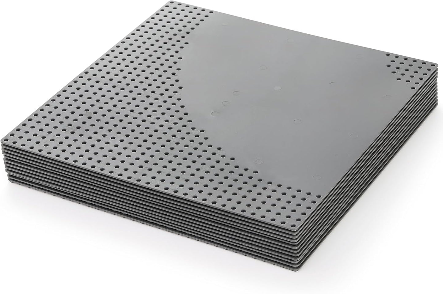 Peohud 12 Pieces Road Base Plates, 10" x 10" Building Blocks Base Plates for Building Bricks Compatible with All Major Brands