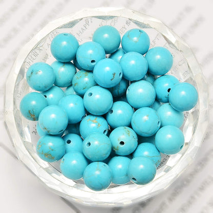 NCB 100pcs Original Natural Stone Beads Gemstone Round Loose Beads 6mm 8mm 10mm (Blue Aventurine, 6mm 100Beads) - Colors B