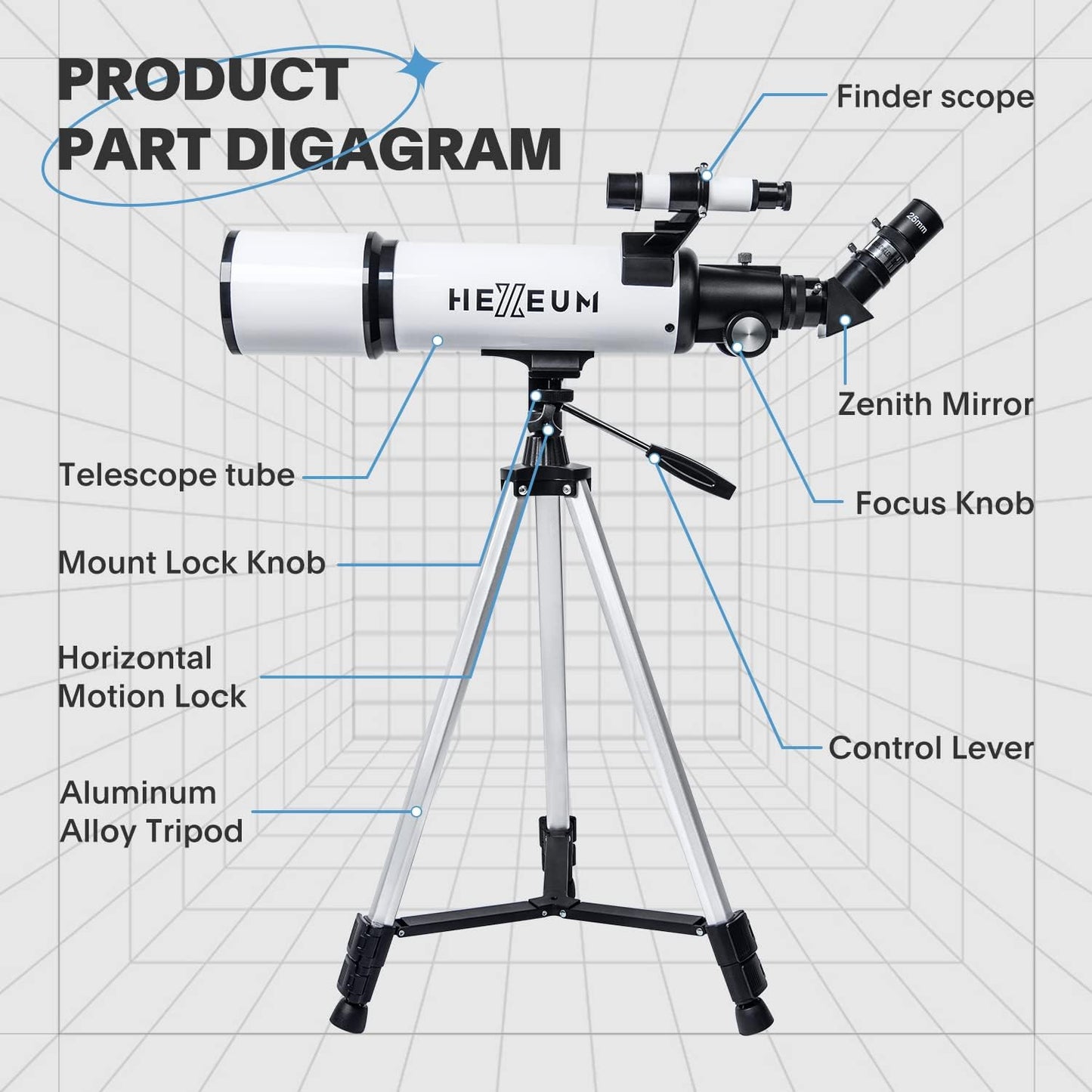 Koolpte Telescope 80mm Aperture 600mm - Astronomical Portable Refracting Telescope Fully Multi-Coated High Transmission Coatings AZ Mount with Tripod Phone Adapter, Wireless Control, Carrying Bag.