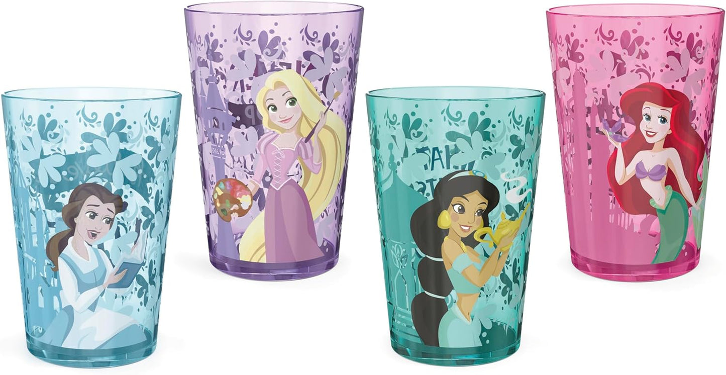 Zak Designs 14.5oz Disney Frozen 2 Nesting Tumbler Set Includes Durable Plastic Cups, Fun Drinkware is Perfect for Kids, 4pk (14.5oz, Anna & Elsa & Olaf)