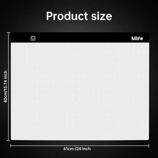 Mlife B4 LED Light Pad Kit - Upgraded Diamond Art Painting Light Box Dimmable Tracing Light Board, Sketching, Animation, Drawing Light Box with 4 Fasten Clips and Metal Stand