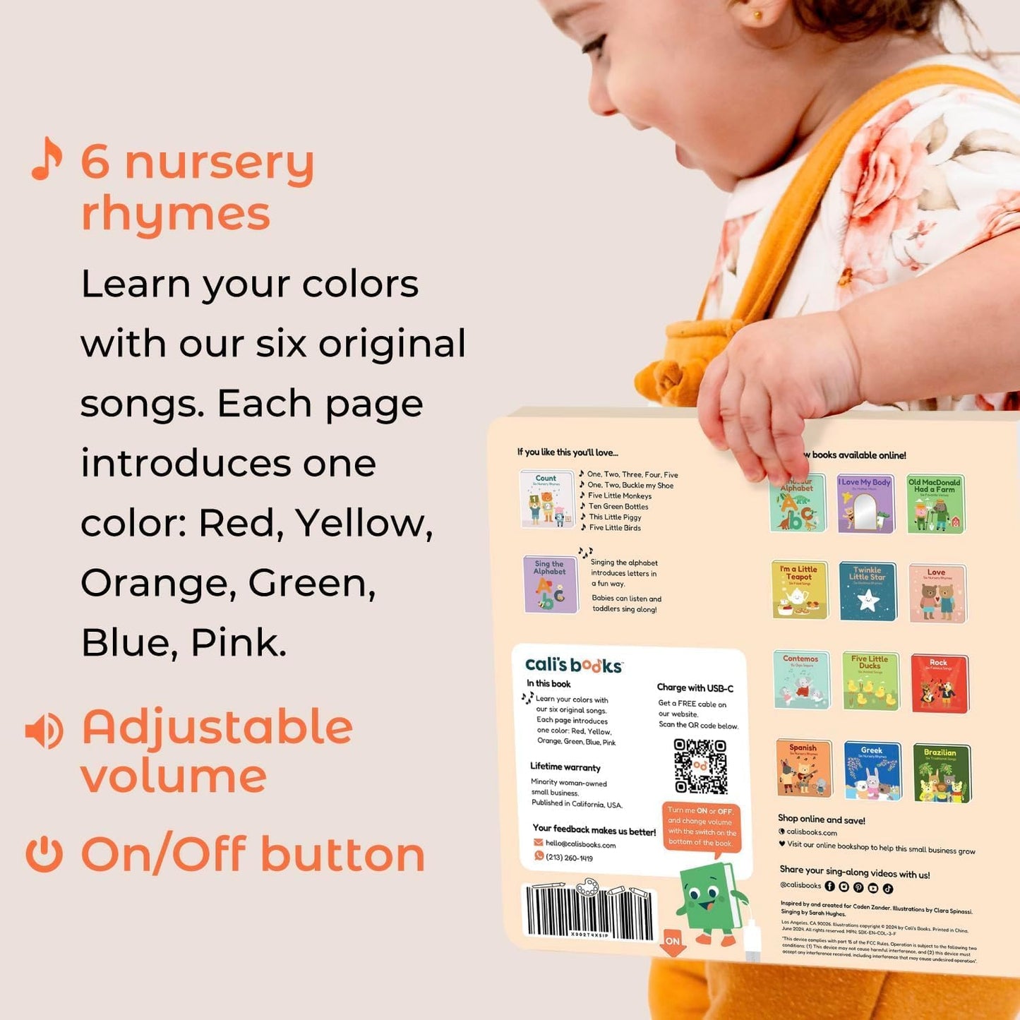 Cali's Books Alphabet Book for Toddlers 1-3 - Learn ABC, Musical Books for Kids, Interactive Talking Baby Toddler Sound Book, Educational Song Learning Toys, Singing and Speech Music Toy for Babies