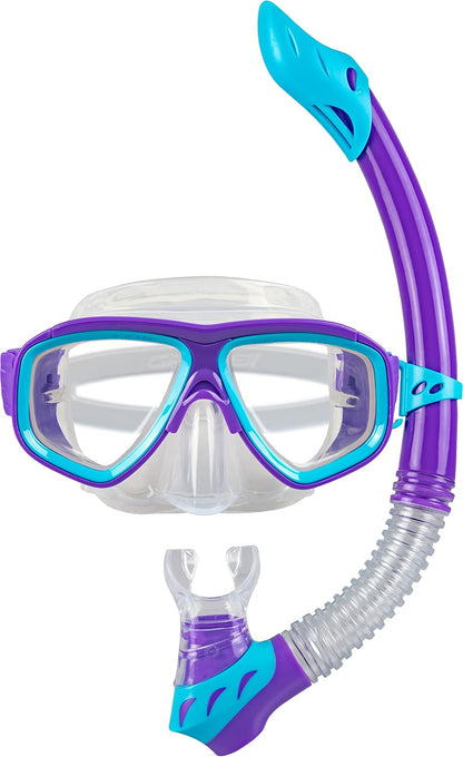 Cressi Junior Snorkel Kit for Kids Ages 3 to 8 - Mask + Dry Snorkel + Adjustable Fins + Net Bag – Rocks Kids Set