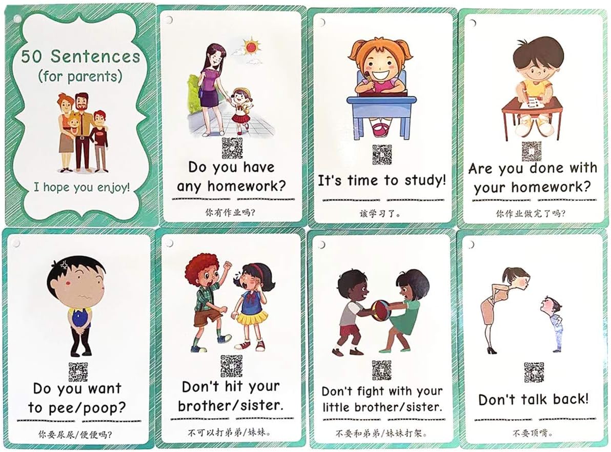 100 Parent-Child Daily Conversation Starters Cards with Picture - Fun Family-Friendly Vivid Question Cards Game for Kids - Learning Materials Great for ESL Teaching: Parent/Teacher/Autism