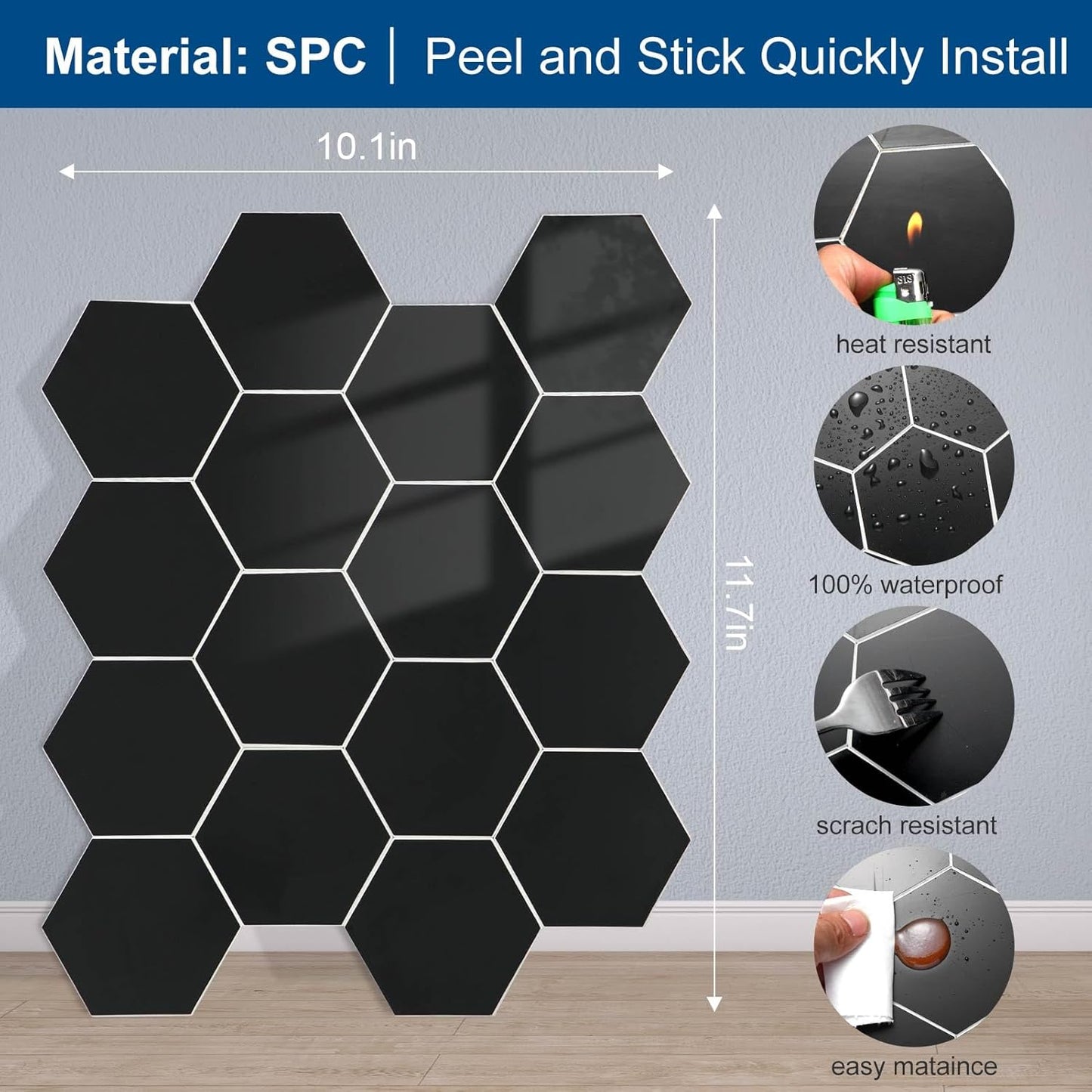 Yipscazo 10 Sheet Hexagon Peel and Stick Backsplash,Self Adhesive Luxury Faux Marble Tile, Asenka Beige Wall Tile for Kitchen, Stick on Backsplash Tiles for Bathroom,RV,Laundry