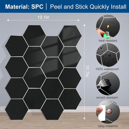 Yipscazo 10 Sheet Hexagon Peel and Stick Backsplash,Self Adhesive Luxury Faux Marble Tile, Asenka Beige Wall Tile for Kitchen, Stick on Backsplash Tiles for Bathroom,RV,Laundry