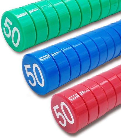1-50 Magnetic Numbers, Magnets with Number for Dry Erase Boards, Round Number Refrigerator Magnets for Whiteboard in Home and Office (0.8" Diameter, Black)