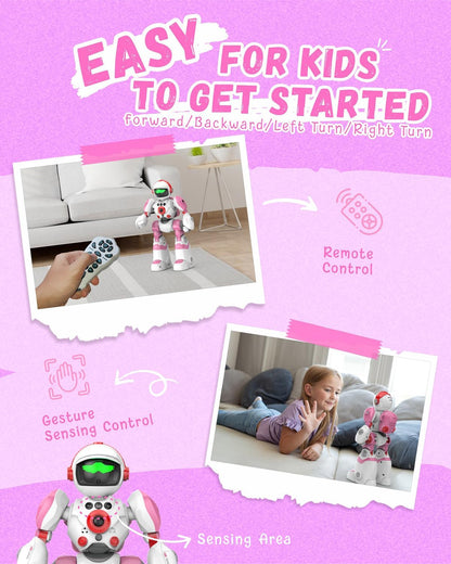 Toys for 3-8 Year Old Boys and Girls, Rechargeable Robot Toys for Kids with Recording Voice, Programming, Gesture Sensing, Singing, Dancing, RC Robot Birthday Gifts for Boys and Girls