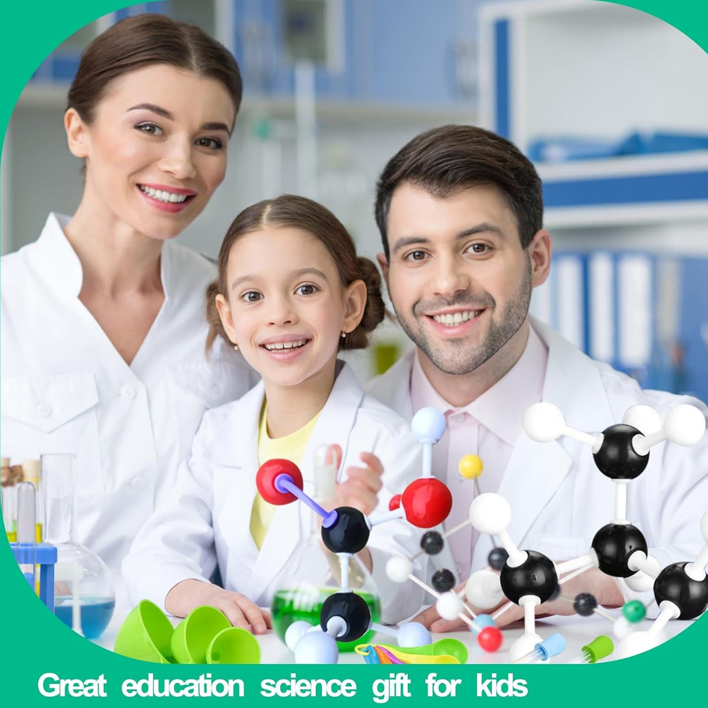 EXBEPE Comprehensive Chemistry Molecular Model Kit 406pc Organic and Inorganic STEM Set,Middle,High School,and College Supplies, Educational Science Set Learning Structure and Reactions Student Gifts