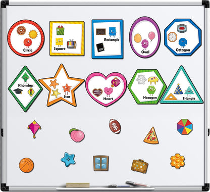 Blosssound 10 Set Magnetic Shape Sorting for Toddler Matching Games Magnet Sorting Mats 30 Everyday Objects Magnets Pieces Learning Toys for Child Learning Shape Game Preschool Classroom